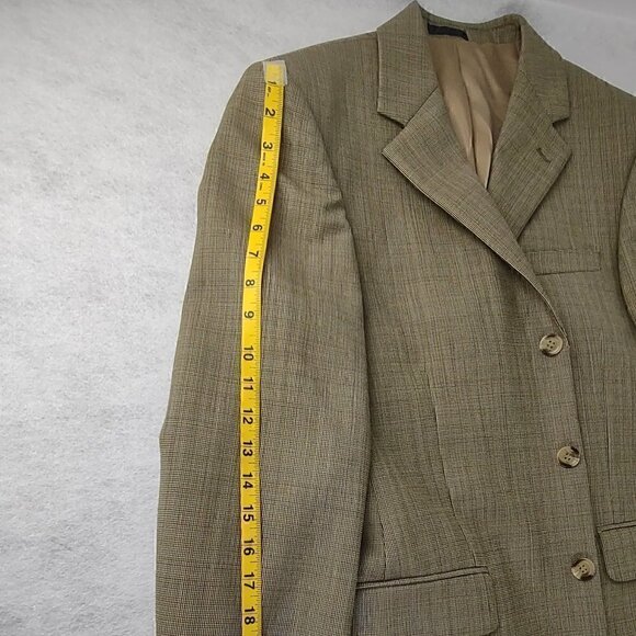 OLEG CASSINI Mens Tan/Brown Blazer Size 39S - Picture 6 of 12